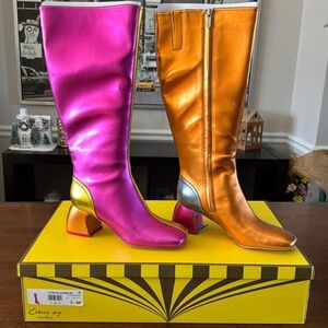 NWT Circus NY by Sam Edelman Olympia Colorblock Metallic Boots size 8M